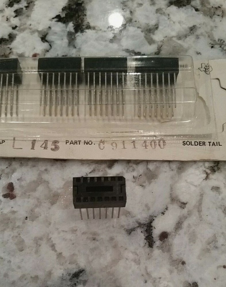 IC SOCKET, 14 PIN WIRE WRAP, SOLDER TAIL TEXAS INSTRUMENTS 5 PCS.