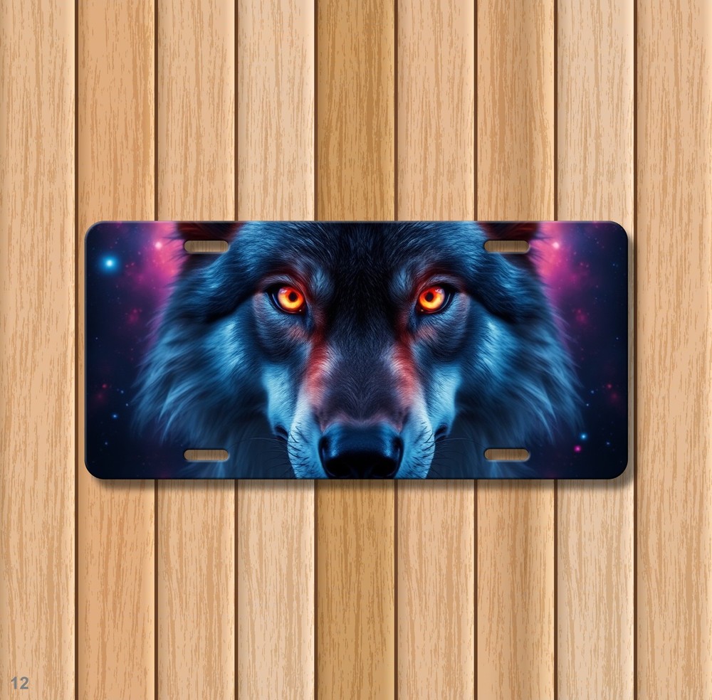 Powerful Wolf License Plate Personalized Front Bumper Plate Holiday Gift