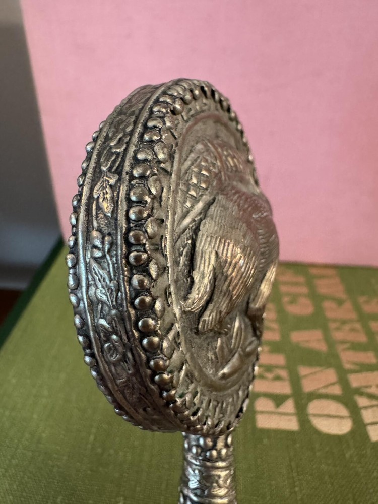 Vintage Handheld Mirror with Decorative Handle