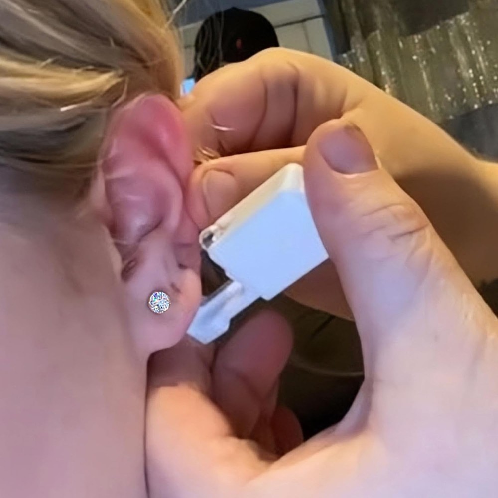 Ear Piercing Kit Disposable with 5mm Silvery white