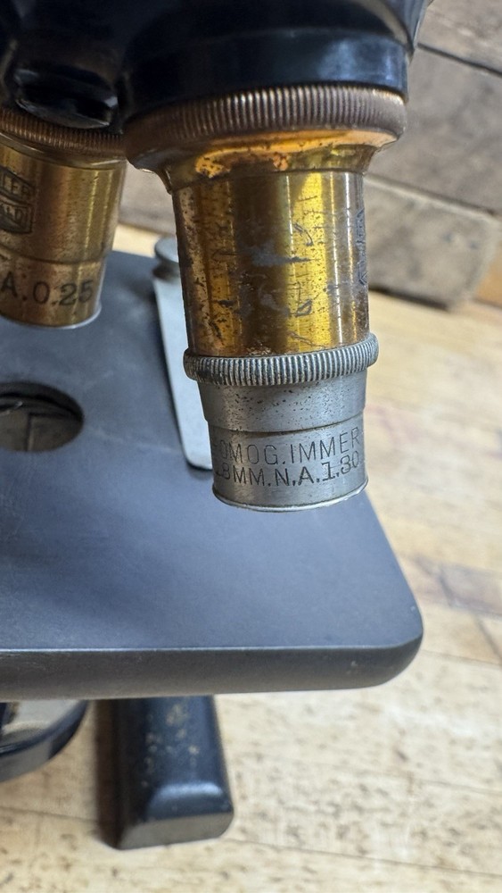 Antique Spencer Lens Co 3 objective Microscope Vintage Science Lab