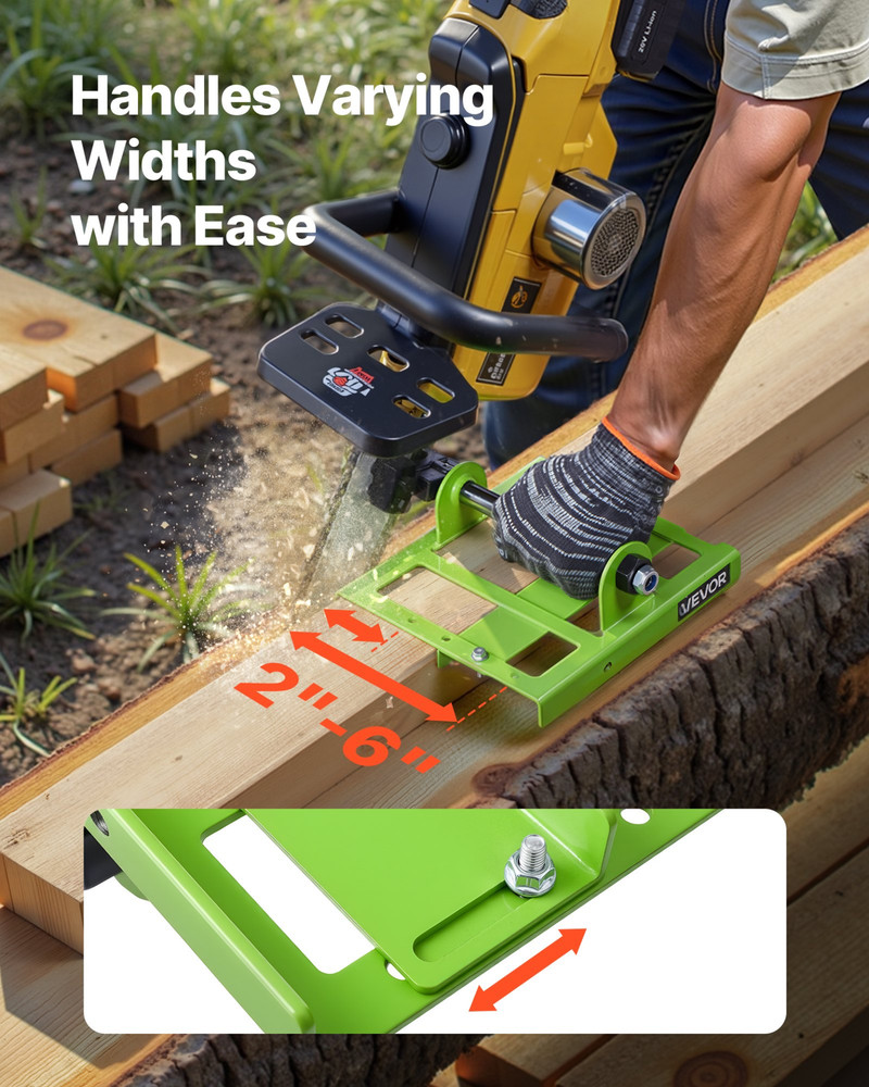 Chainsaw Mill Guide, Adjustable 2-6 in Width, Vertical Lumber Cutting Guide