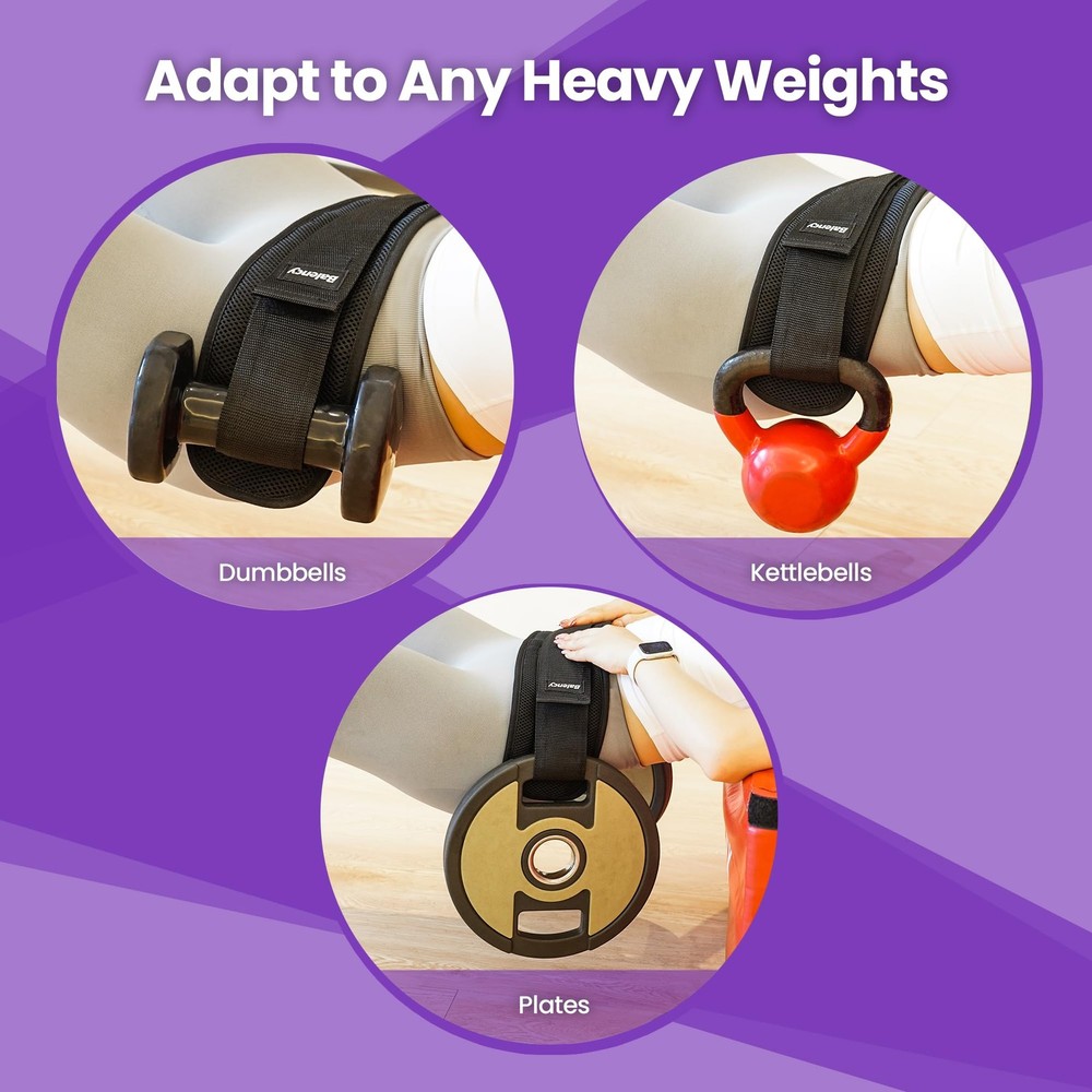 Hip Thrust Belt, Balency Hip Thrust Belt for Dumbbells Heavy, Booty Belt for ...