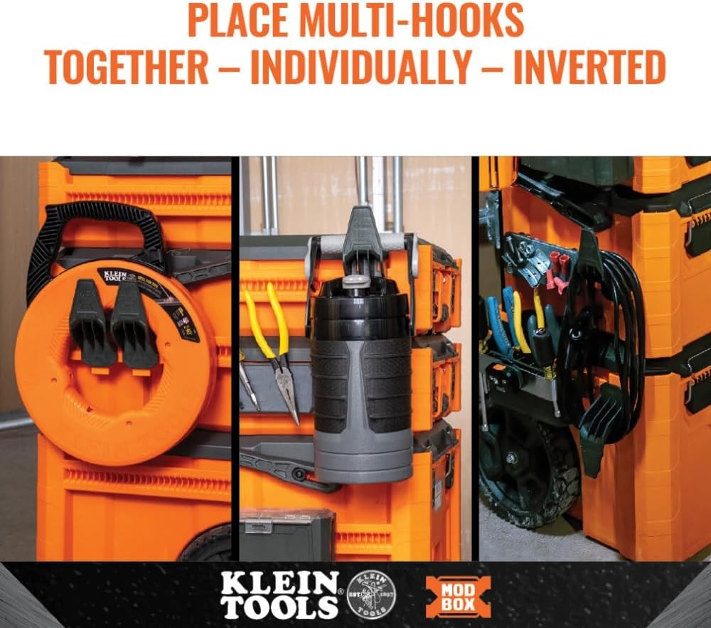 Klein Tools 54816MB MODbox Multi-Hooks, Modular Tool Storage System Dark Gray