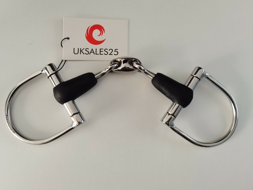 Rubber Covered D Ring Double-Jointed/ Eggbutt SS Snaffle Bit *SAME DAY DISPATCH*