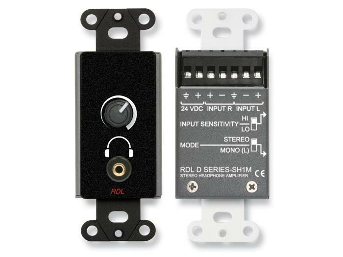 RDL DB-SH1M Stereo Headphone Amplifier/Stainless Panel with Level Control/Black