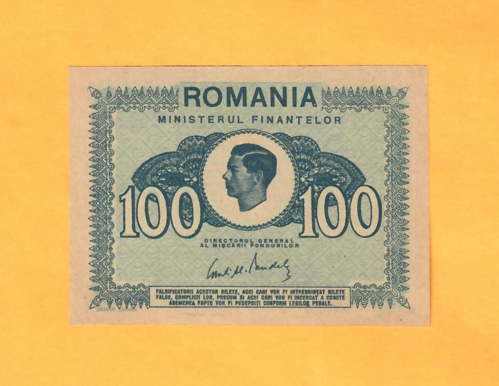 ROMANIA-100 LEI-1945-PICK 78 ,  LOT 9 , UNC .