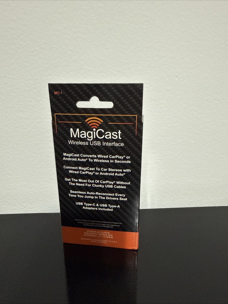 Magi Cast Power Acustik Wireless USB Interface-Car play & Android Auto ￼