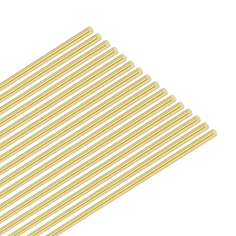 16 Pack 0.8x200mm H65 Solid Brass Round Rods for DIY Craft Model Making