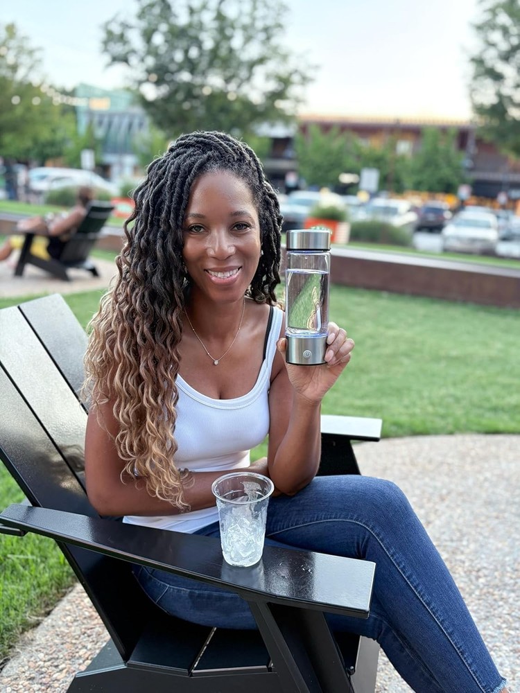 Hydrogen Water Bottle 16 oz Ionized H₂ Hydration Bottle USB-C Rechargeable