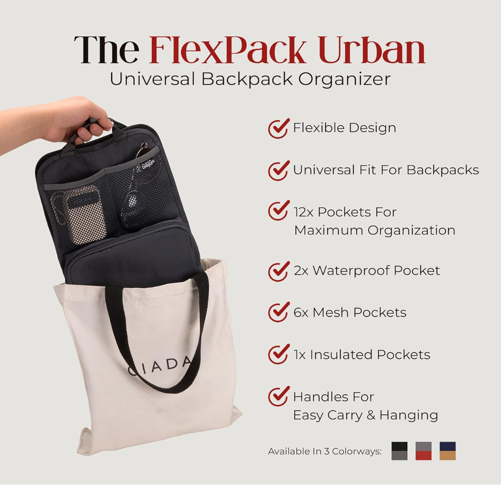 Clearance: FlexPack Urban Backpack Organizer | NEW | BLK | 40% Off (MSRP $39.99)