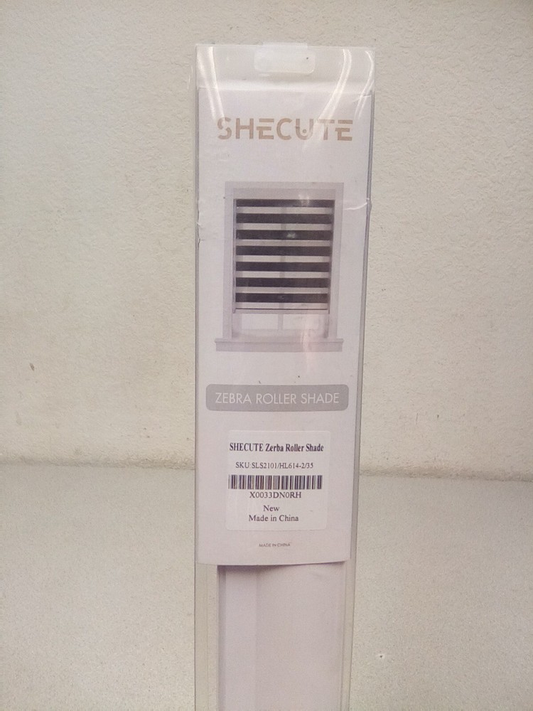 Shecute Zebra Roller Shade 34x72in Beige