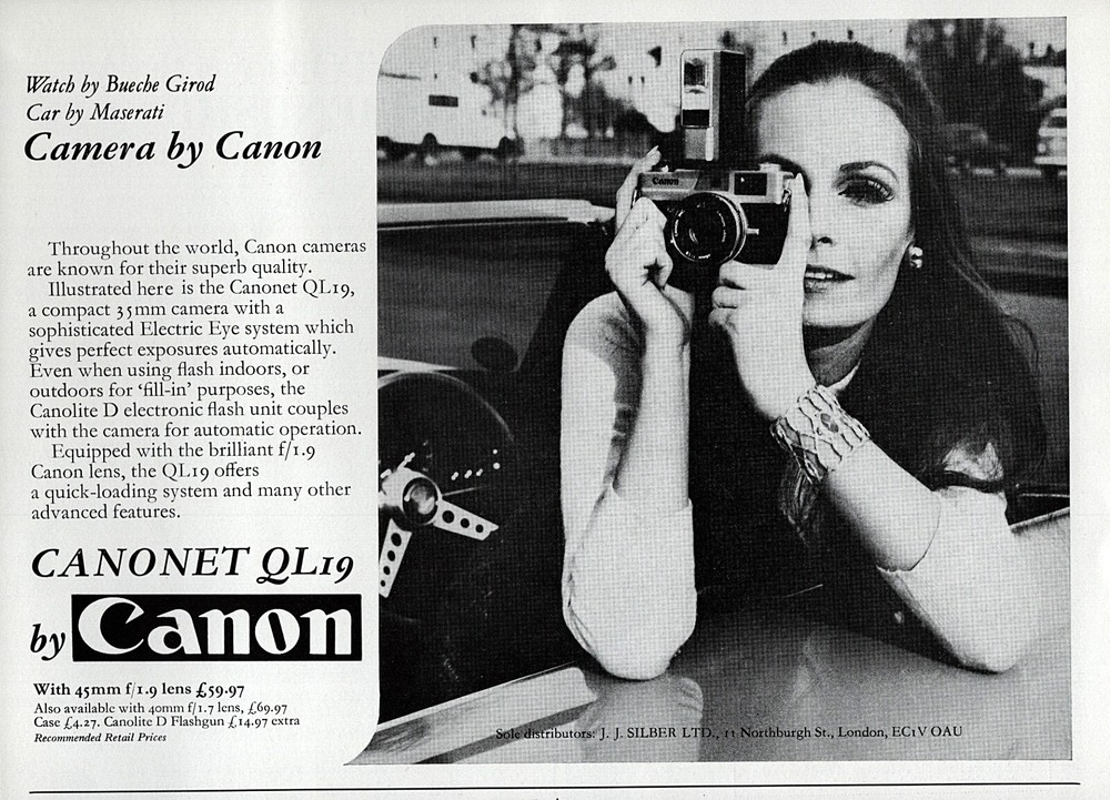 1971 Canon Canonet QL19 Camera Original Ad