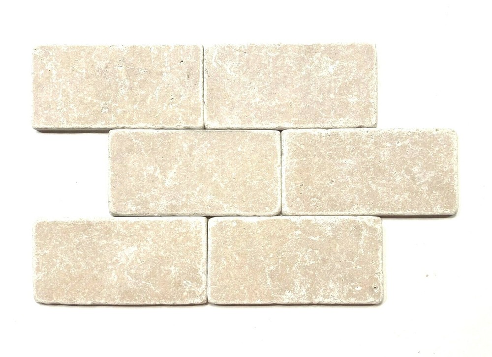 Ivory Light 3x6 Tumbled Travertine Tile Wall Floor Kitchen Backsplash (1 SF)