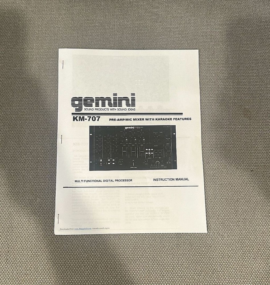 Gemini KM-707 Preamp Mic DJ Mixer Multi Function Digital Processor w/ Manual