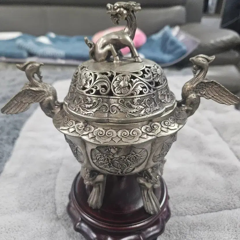 White Bronze Dragon Decorative Incense Burner Official