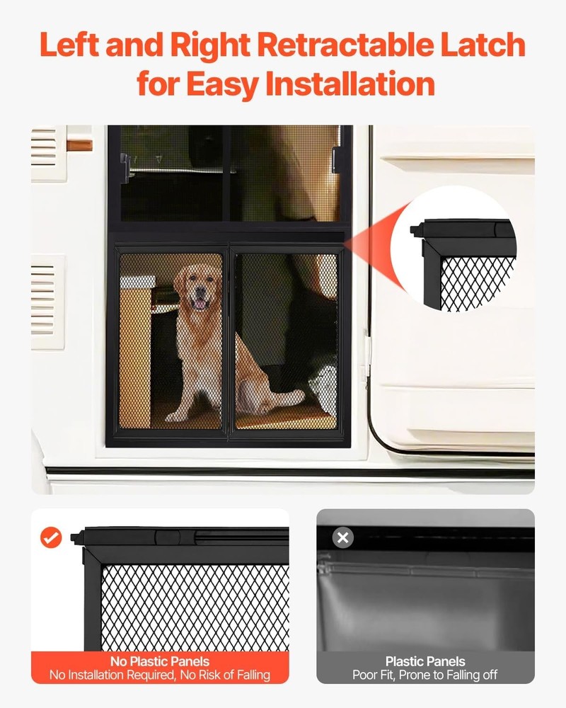 RV screen door protector, easy to install and remove, breathable protective mesh