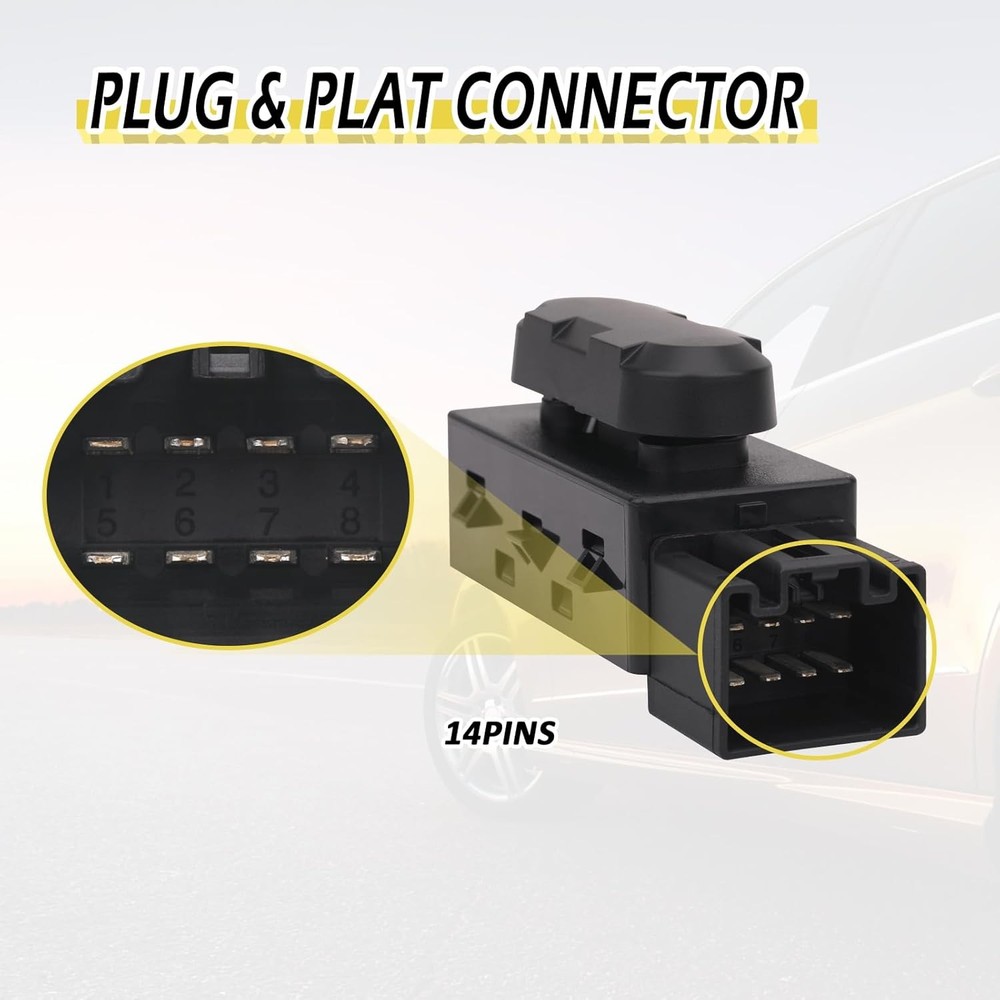 6 Way Driver/Passenger Side Power Seat Adjustment Switch Fit for Ford,