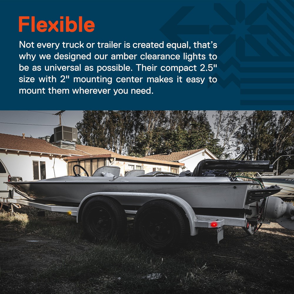 4pc 2.5" Amber LED Side Marker Light for Trailers DOT FMVSS 108 SAE P2