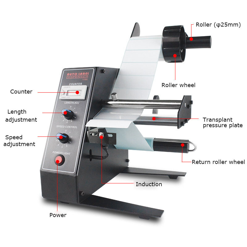 Automatic Label Dispenser Label Stripper Sticker Separating Machine 10-150mm