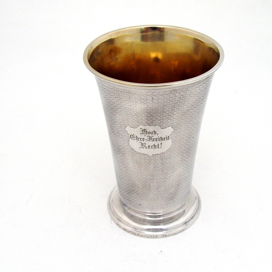 Austrian Beaker Engine Turned Design 13 Loth Silver 1847