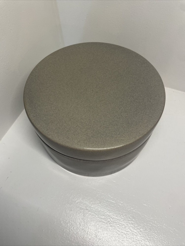 Threshold Studio McGee Round Decorative Box Ceramic Stoneware Storage 4" x 7"