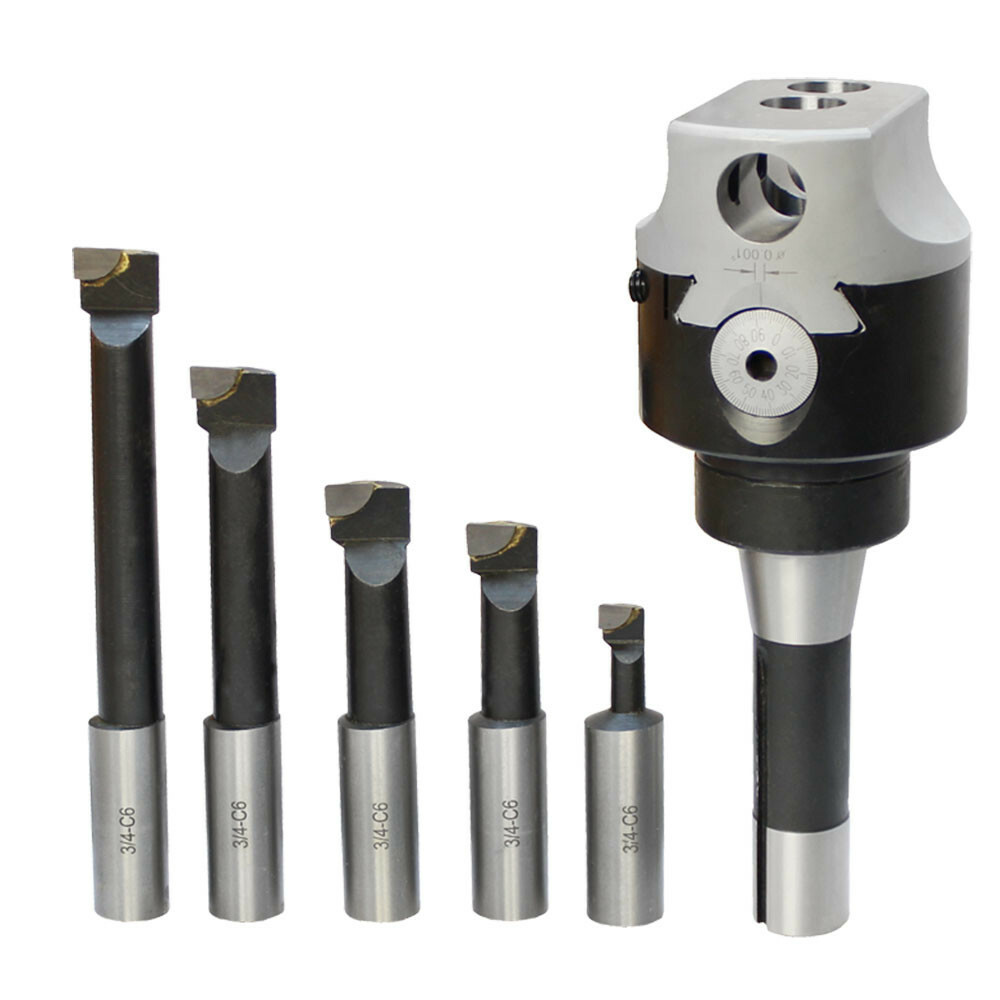 3'' Boring Head R8 Shank With 12 Carbide Boring Bars