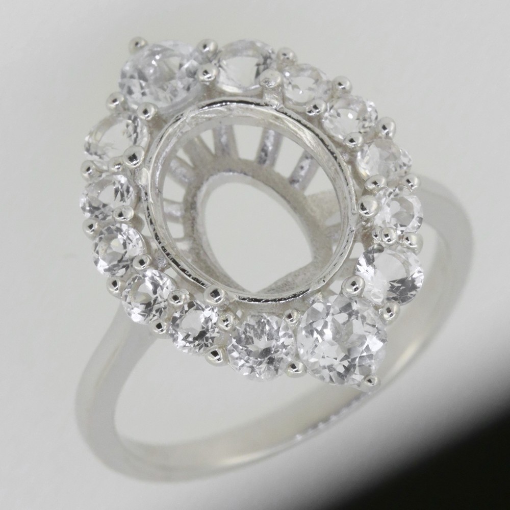 Sterling Silver Semi Mount Ring Setting Oval OV 11x9mm