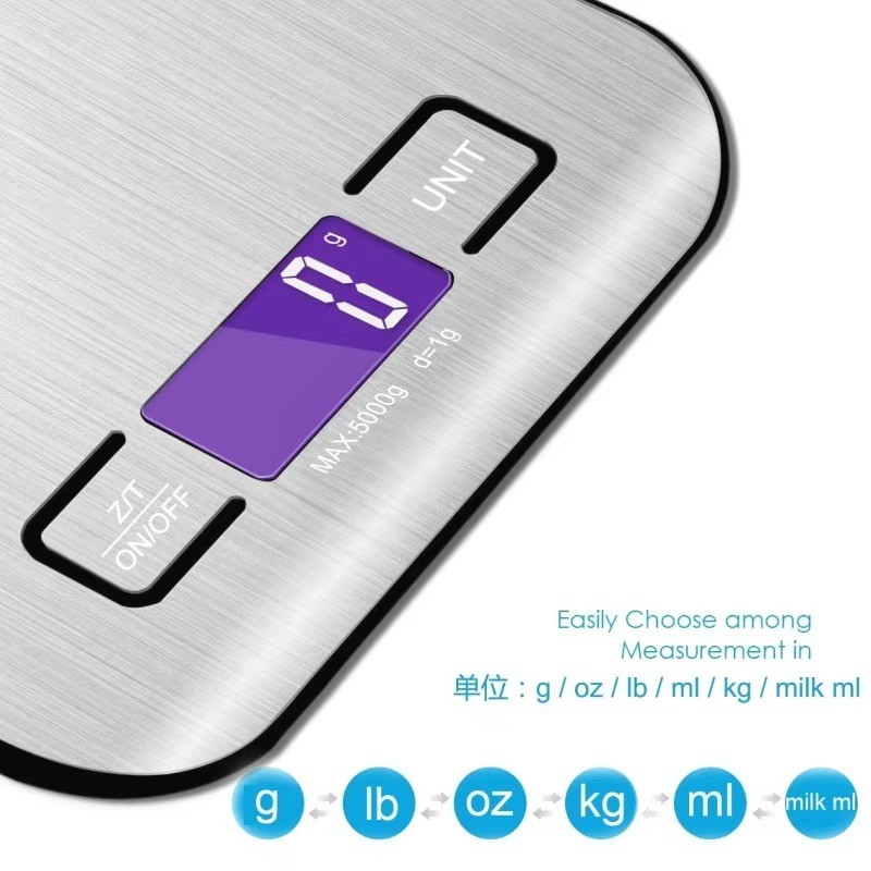 Portable Electronic Digital Kitchen Scale With Timer High Precision LED Display