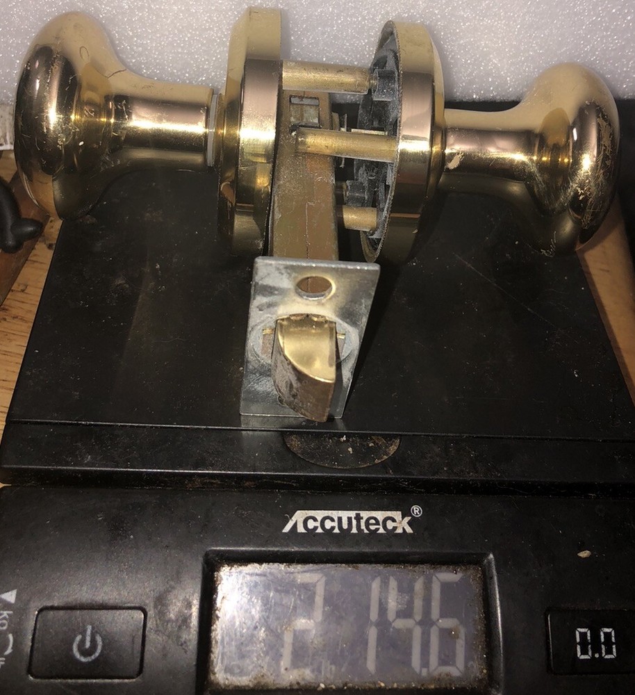 Baldwin Solid Polished Brass Passage Door Knob Set 2-3/4” Backset Heavy 2# 14oz