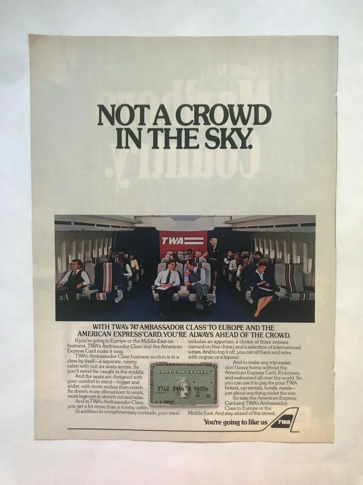 TWA Vintage 1983 Print Ad