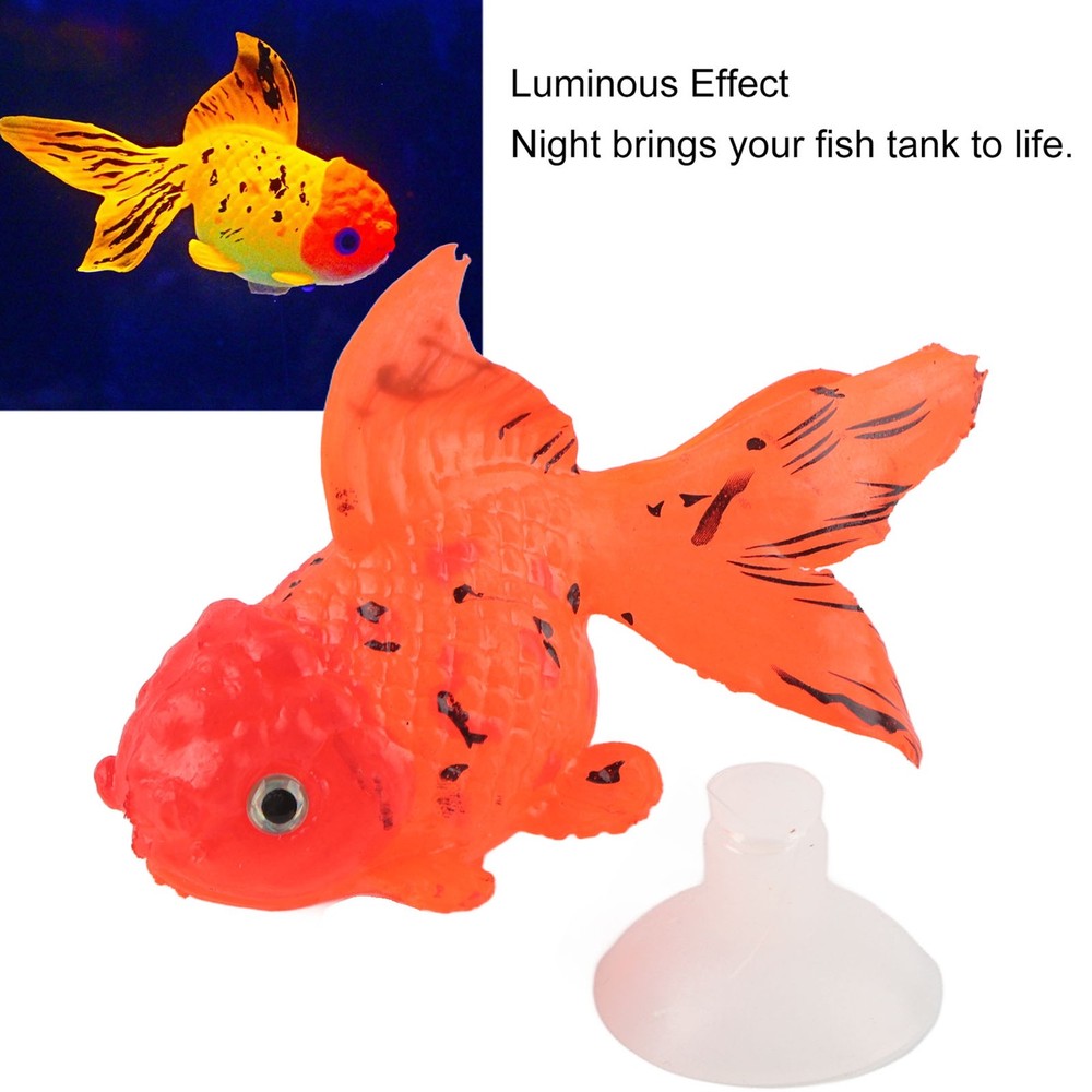 Artificial Fish Glowing Effect Silicone Simulation Gold Fish For Fish Bowl