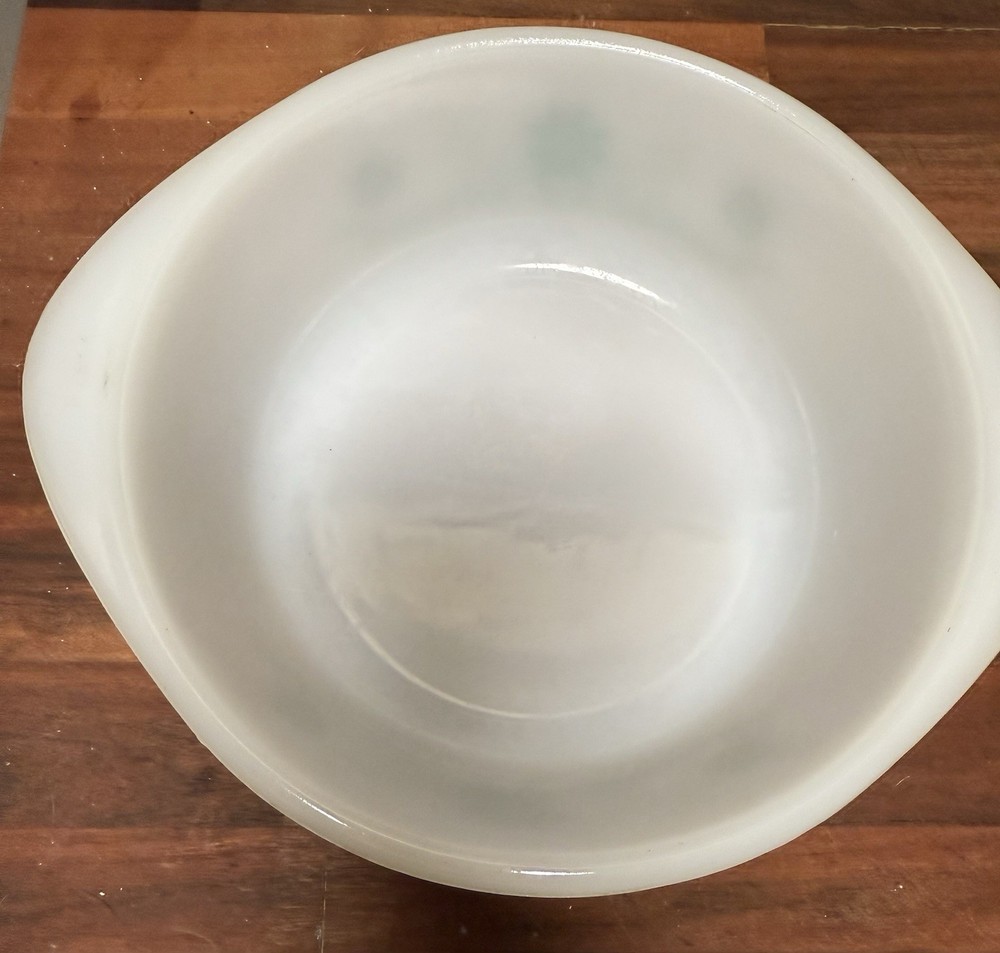 Glasbake Green Daisy Round Dish