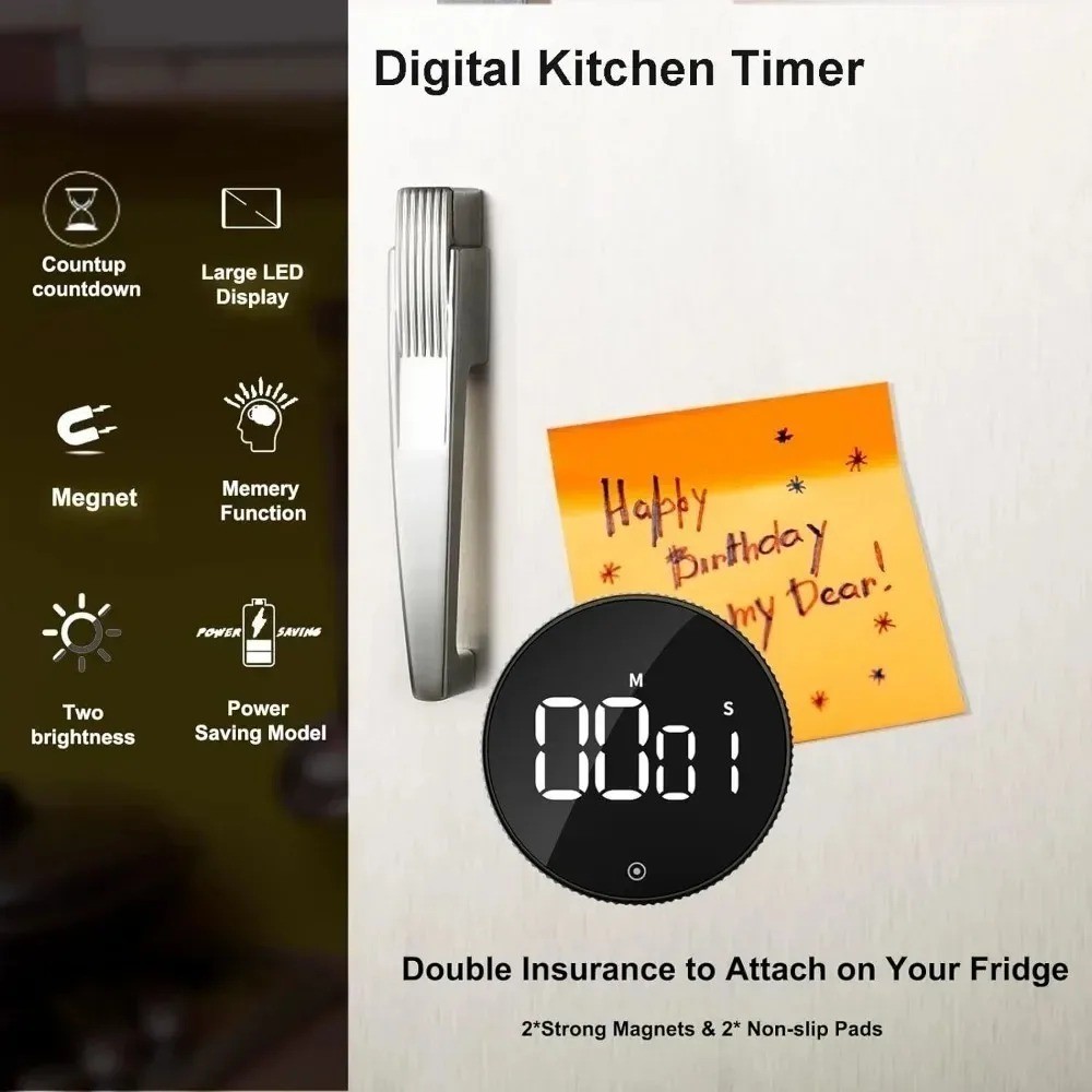 Large LCD Digital Kitchen Cooking Timer Count-Down Up Clock Loud Alarm Magnetic