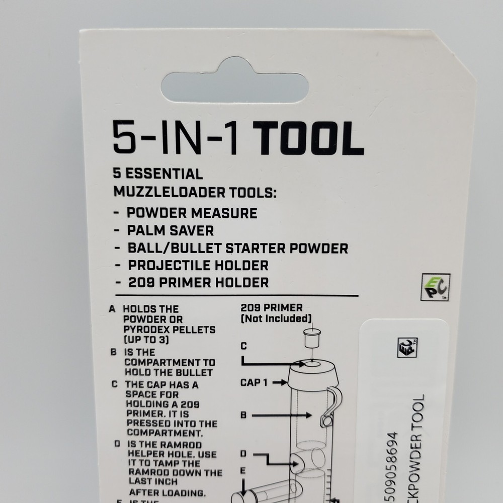 Allen Thunder Cloud 5 In 1 Muzzleloader Tool Black Powder 2070A Holder