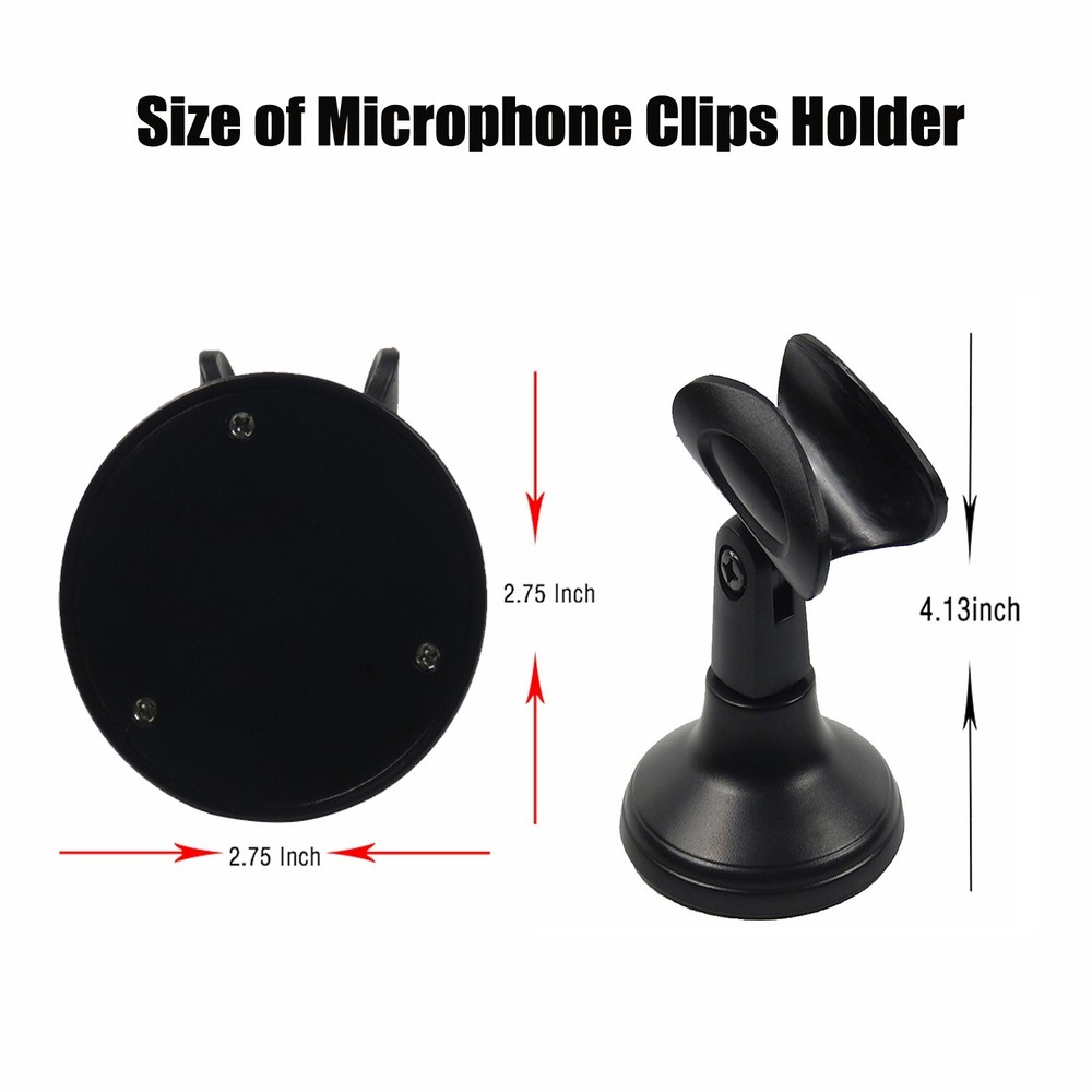 Pair Adjustable Microphone Stand Clamp Clip Audio Microphone Holder Base Mount