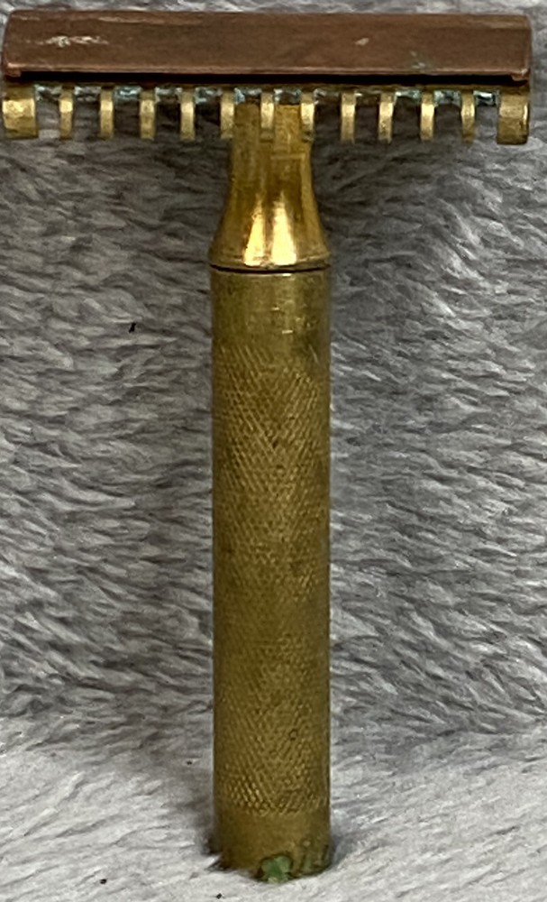 Vintage SCHICK Brass Safety Razor Handle