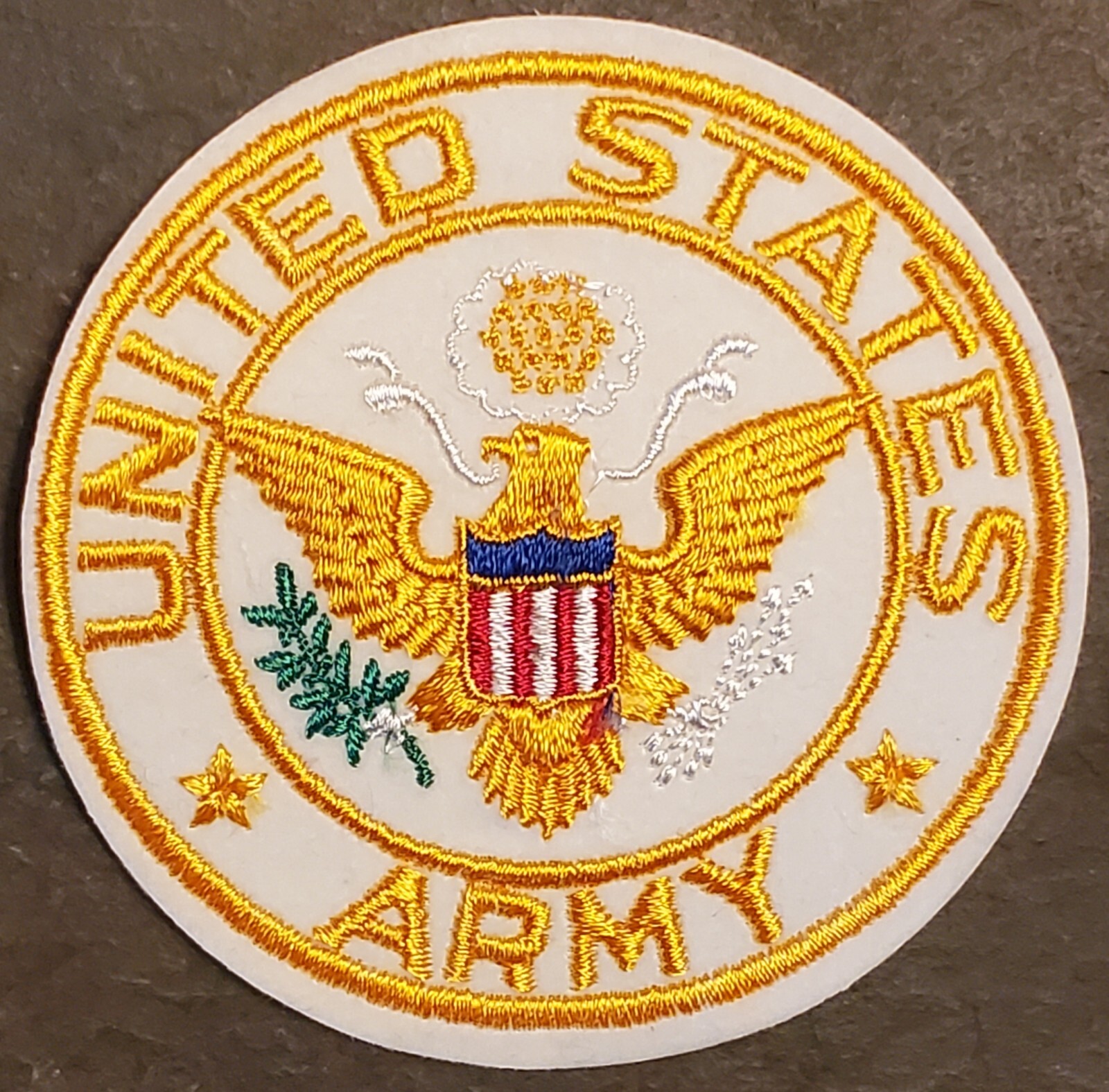 US ARMY "UNITED STATES ARMY" PATCH Sew on Patch" Gold letters Military Dress