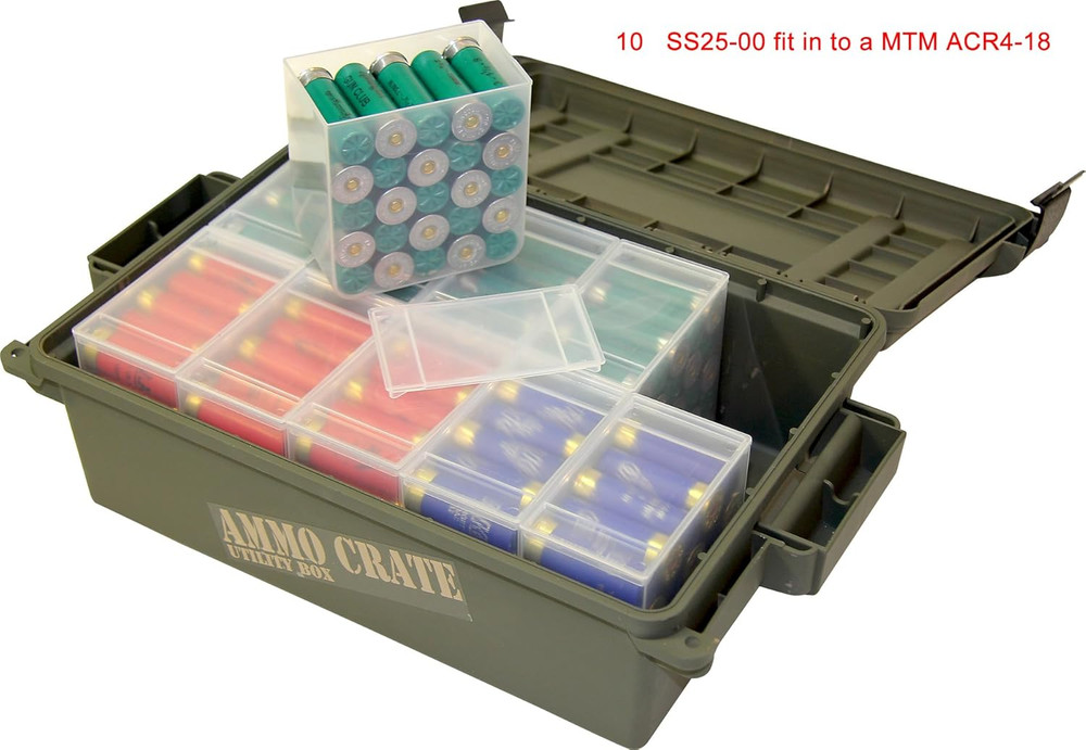 SS25-00 Shell Stack 25 round Compact Shotshell Storage Box, Clear See-Thru, Smal