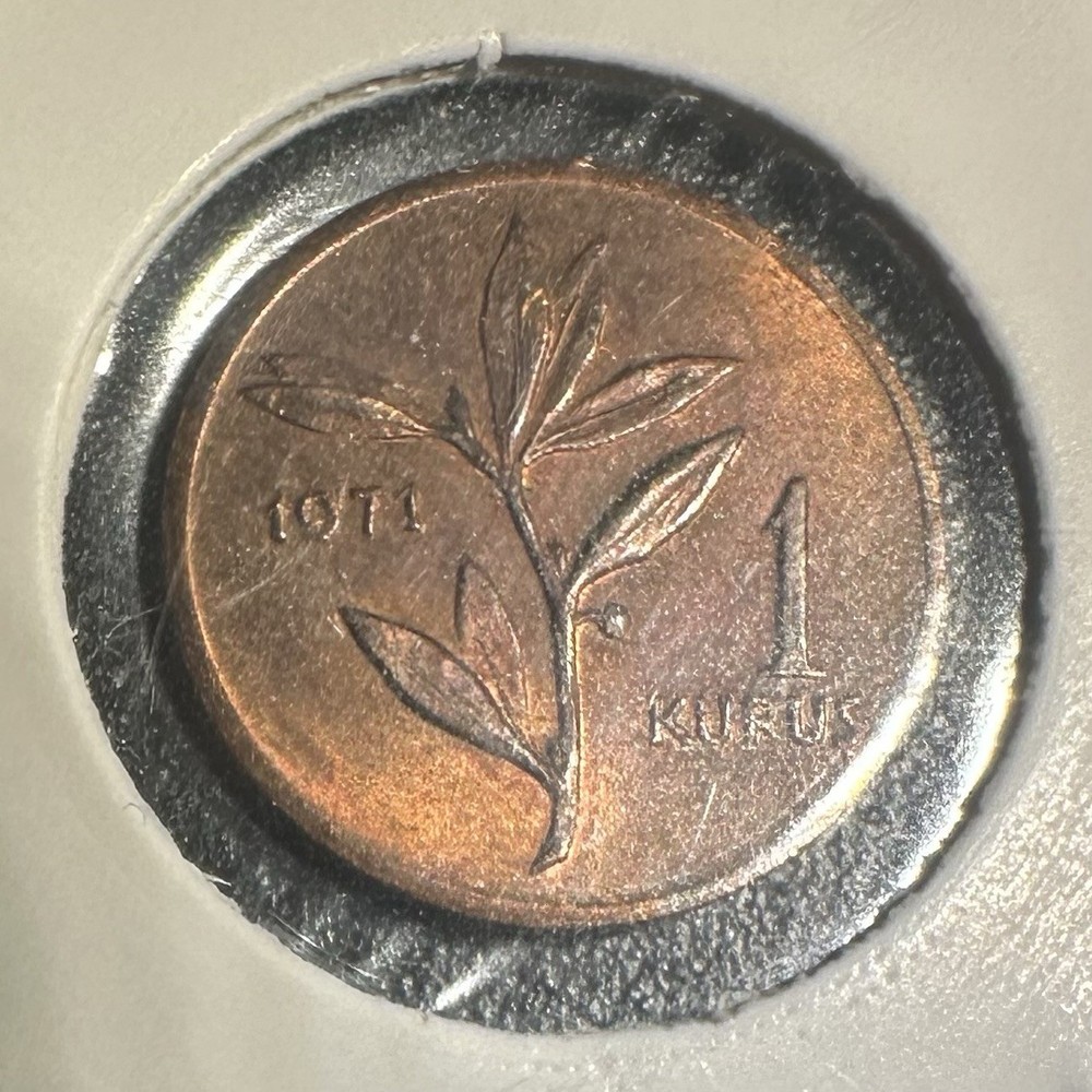 1971 Turkey 1 Kurus UNC Stunning Tone
