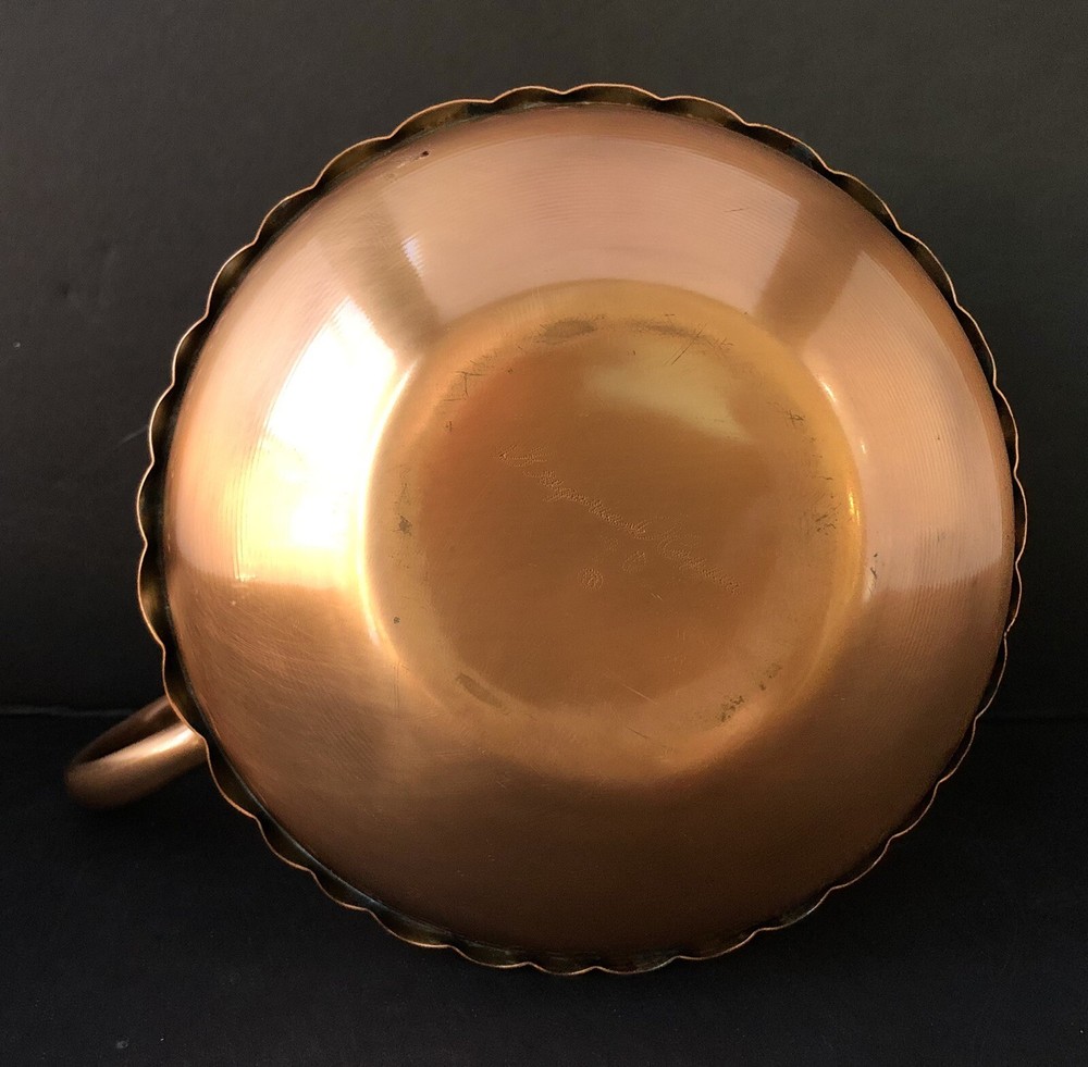 Vintage Gregorian Hammered Solid Copper Squat Pitcher - Excellent