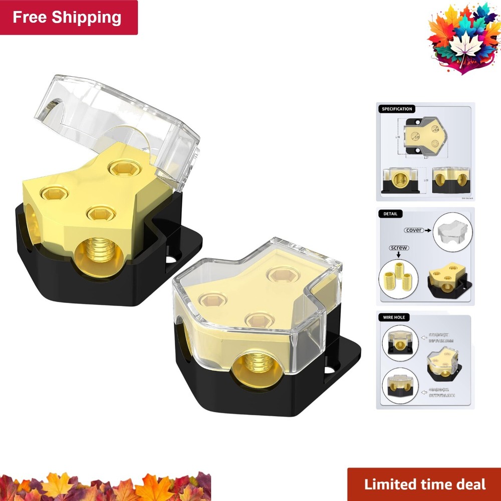 Durable Car Audio Splitter Power Distribution Block - Stable Current - 2pcs