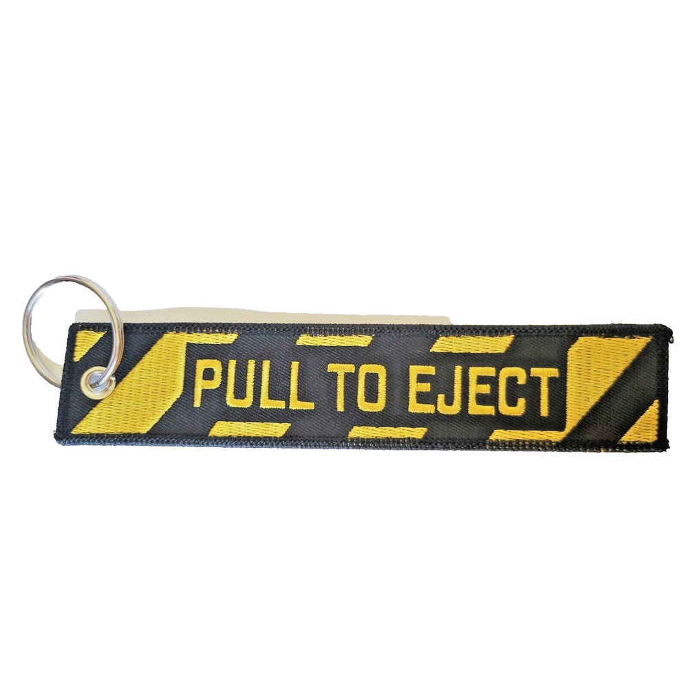 Mag Aerospace Pull To Eject Black Flight Tag Keychain Military Style 2