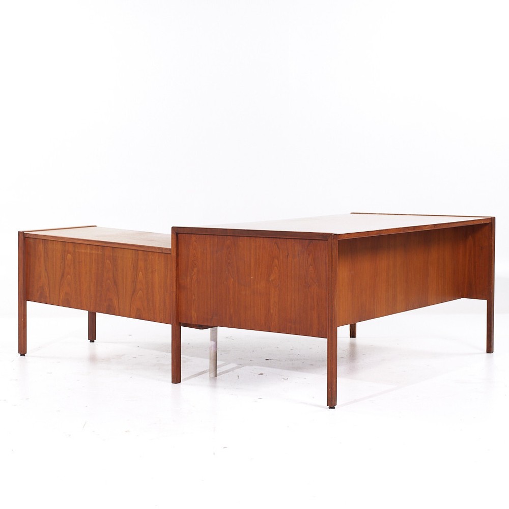 Jens Risom Mid Century Walnut Corner Desk