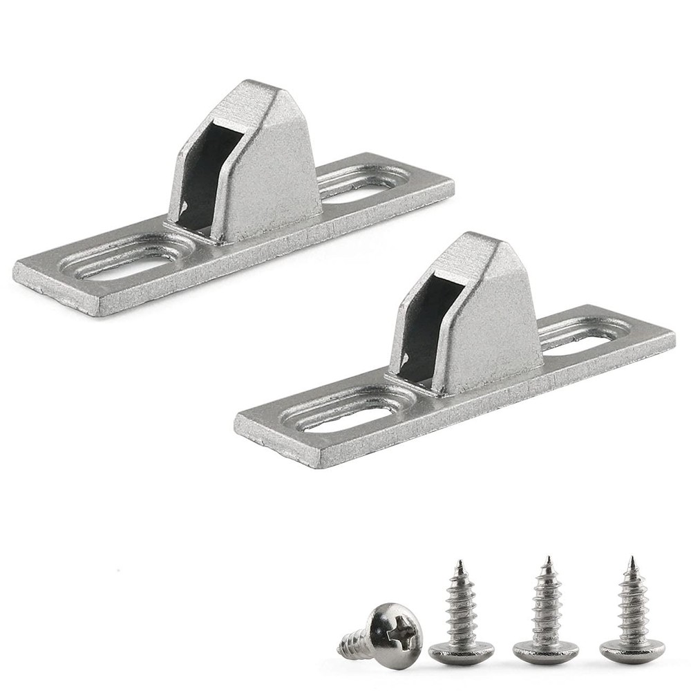 E-outstanding 2 Pcs Sliding Door Keeper Glass Lock Silver