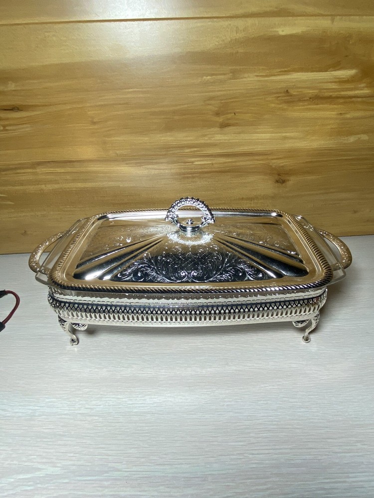 Olson-Queen Anne Silverplated Serving Dish Tableware Dining Made England Vintage