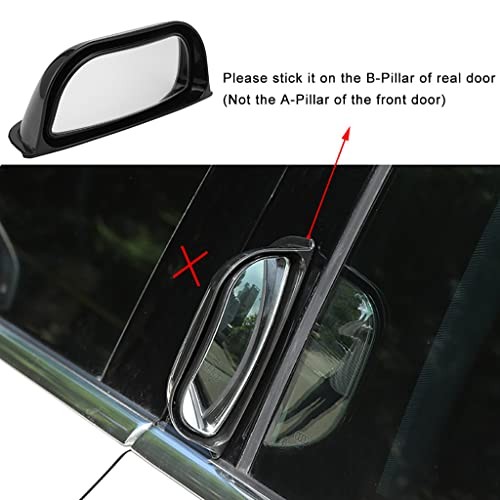 Back Passenger Rear View Mirror Adjustable Blind Spot 1 PC Black frame