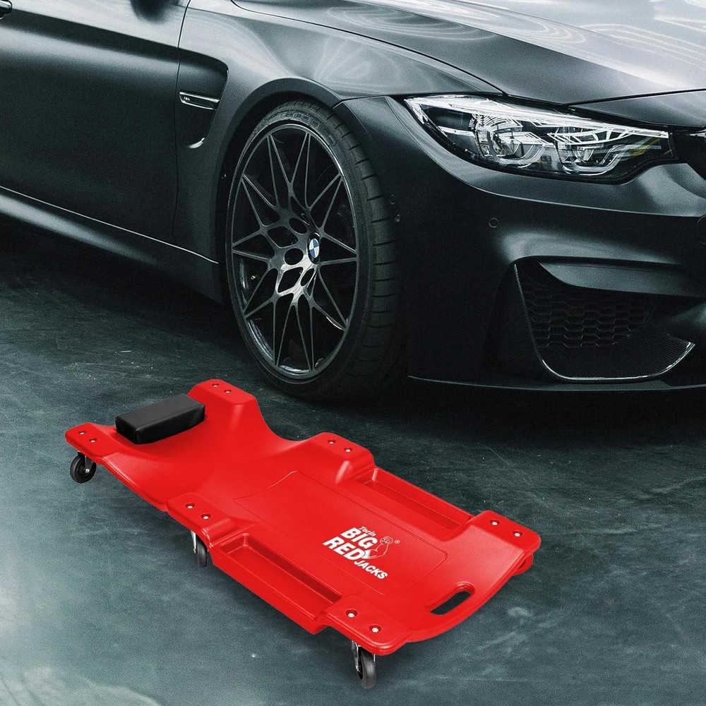 Comfortable Blow Molded Rolling Creeper with Padded Headrest – 280 lbs Capacity