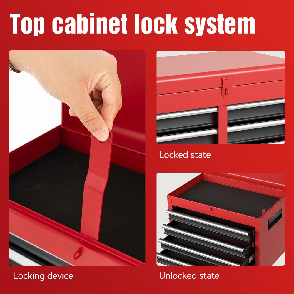 Rolling Tool Chest 5 Drawer Metal Tools Cart with detachable handle & hooks Blue