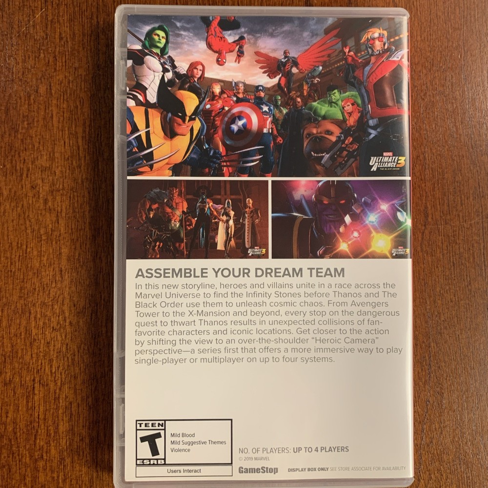 Marvel Ultimate Alliance 3 Black Nintendo Switch Authentic Display BOX NO GAME